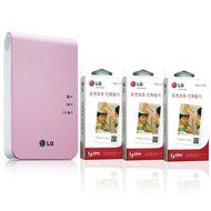 [SET] New LG Pocket Photo PD241 PD241T Printer [Pink] (Follow-up model of PD239) + LG Zink Photo Paper [90 Sheets]
