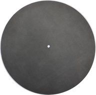 Genuine Leather Turntable Platter Mat - Charcoal Gray Suede N2