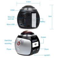 Campark 16MP 3K(2448*2448/30fps) 360 Degree Panoramic VR Action Camera,Spherical Lens,3D, Waterproof, WIFI,Support... N3