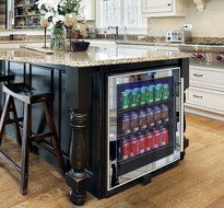Vinotemp VT-BC54TSSM-L 54-Bottle Mirrored Touch Screen Beverage Cooler, Black N3