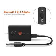 TaoTronics Bluetooth 4.1 Transmitter / Receiver, 2-in-1 Wireless 3.5mm Adapter (aptX Low Latency, 2 Devices Simultaneously... N2
