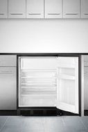 Summit ALB653BSSHH: ADA compliant built-in refrigerator-freezer with stainless steel door, HH handle, black N2