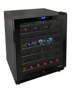 Vinotemp 46 Bottle Dual-Zone Touch Screen Wine Cooler, Black N3