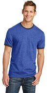 Port &amp; Company PC54R 100% Cotton Ringer Tee - Dark Heather Grey/Jet Black - M N18