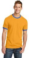 Port &amp; Company PC54R 100% Cotton Ringer Tee - Dark Heather Grey/Jet Black - M N19