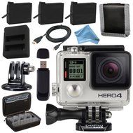 GoPro HERO4 Silver + Charger, Two Batteries, SD Card Reader, Tripod Adapter and More