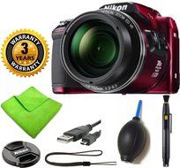 Nikon COOLPIX L840 Digital Camera with 38x Optical Zoom and Built-In Wi-Fi (Red) (White Box) with Lens Cleaning...