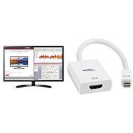 LG 32MA68HY-P 32-Inch IPS Monitor with Display Port and HDMI Inputs &amp; AmazonBasics Mini DisplayPort...