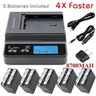 Kastar Ultra Fast Charger(4X faster) Kit and Battery (5-Pack 8700mAh) for Sony NP-F975, NP-F970, NP-F960, NP-F950... N3