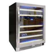 Vinotemp VNTVT-46-2Z-SSDST 46-Bottle Dual-Zone Connoisseur Series Wine Cooler, Stainless Steel N5