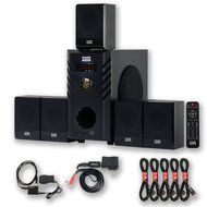 Acoustic Audio AA5104 600W 5.1 Speaker System with Bluetooth, Optical Input and 5 Extension Cables AA5104BD-5 N2