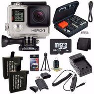 6AVE GoPro HERO4 Silver Edition Action Camera Camcorder 64GB Bundle 11 Kit