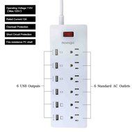 Power Strip, 6-Outlet Surge Protector 6ft Cord Power Strip with 6 Ports USB Charging Station, Universal Power... N4
