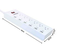 Power Strip, 6-Outlet Surge Protector 6ft Cord Power Strip with 6 Ports USB Charging Station, Universal Power... N6