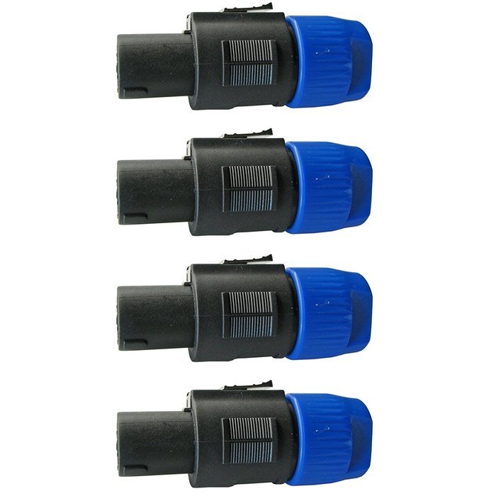 4 PACK: Speakon Connectors for Pro Audio Speaker Cables (4 pole, male) N2