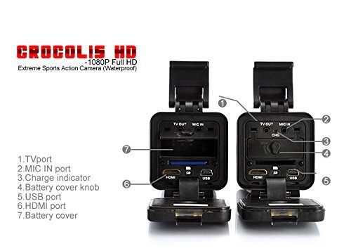 1080p Full Hd Extreme Sports Action Camera "Crocolis Hd" 1.5 Inch TFT Screen - Waterproof, 1.5 Inch Screen N2