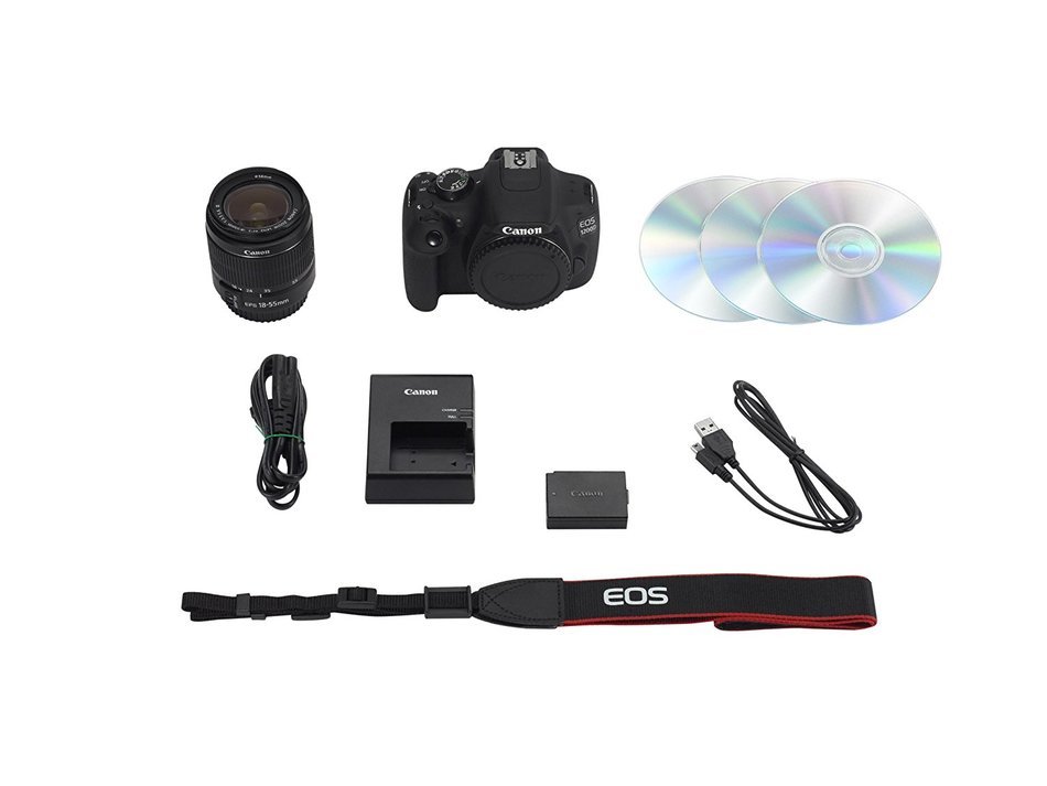 Canon EOS 1200D Digital SLR Camera with EF-S 18-55mm f/3.5-5.6 III Lens - International Version (No Warranty) N4