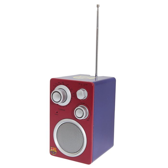 FC Barcelona Official Football Crest Aux In FM Tower Radio (One Size) (Scarlet/Blue)