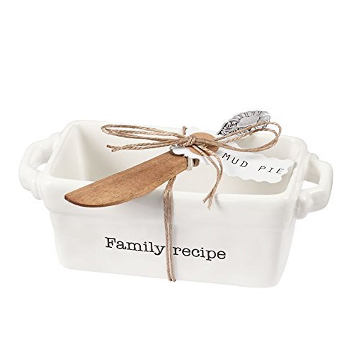 Family Recipe Ceramic Mini Loaf Dish with Spreader
