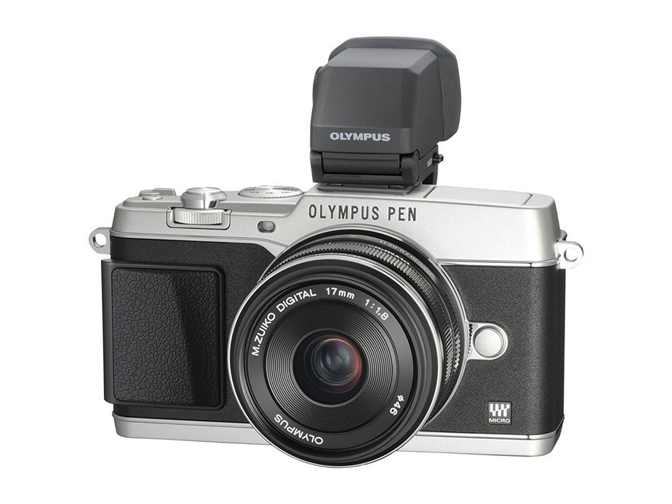 Olympus E-P5 17mm f1.8 and VF-4 16.1 MP Compact System Camera with 3-Inch LCD (Silver with Black Trim) - International... N3