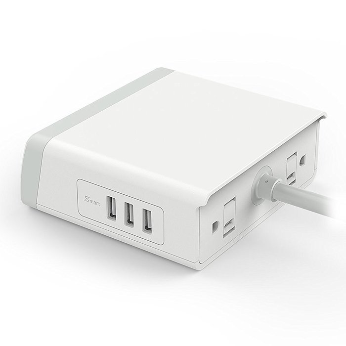 EasyAcc Multiple USB Charger 7.2 A 3 Ports Desktop USB Charging Station with 2 Surge Protected Outlets and 5ft... N3
