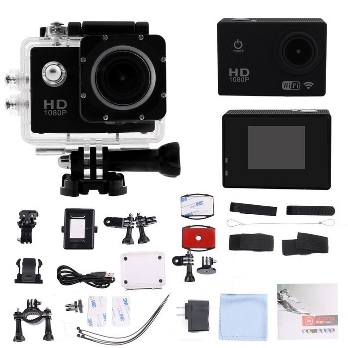 Come Across WIFI 2.0'' 12MP HD 1080P 170Wide Waterproof Helmet Sports Camera Action DV SJ4000