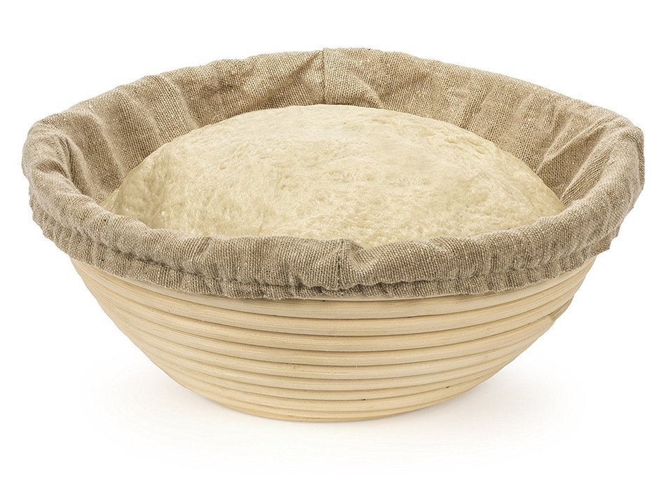 Chef Rimer 22x8.5cm Size Bread Banneton Proofing Basket + Liner,1KG Dough Rising Artisan Easy To Use,Clean & Store...