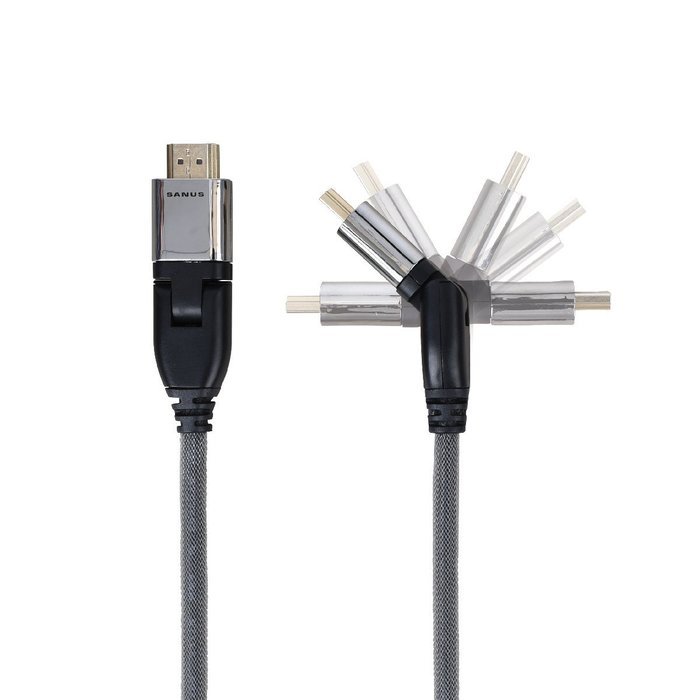 Sanus 360 Degree Pivoting HDMI Cable - 10 Feet - 18 Gbps High-Speed Cable Supports Full 1080P, 4K, UltraHD, 3D... N5
