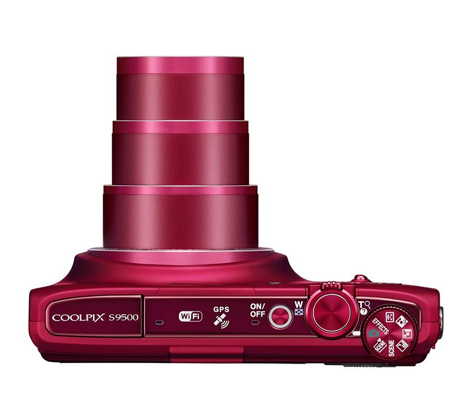 Nikon COOLPIX S9500 digital camera optical zoom 22 times the Wi-Fi-enabled Red Velvet S9500RD N3