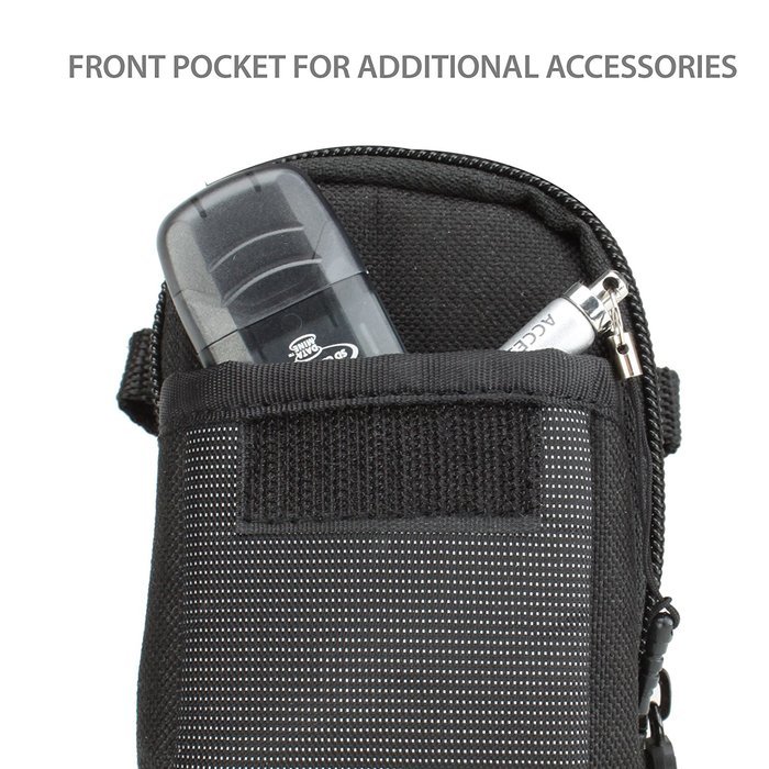 Compact Sports Action Video Camera Case w/ Belt Loop , Adjustable Shoulder Strap & Durable Nylon Exterior by USA... N2