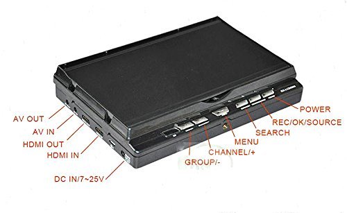 RX LCD5806 5.8GHz 7inch 40 Channels Raceband LCD Diversity Receiver DVR Monitor for RC FPV (black) N2