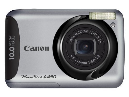 Canon PowerShot A490 10.0 MP Digital Camera with 3.3x Optical Zoom and 2.5-Inch LCD N2