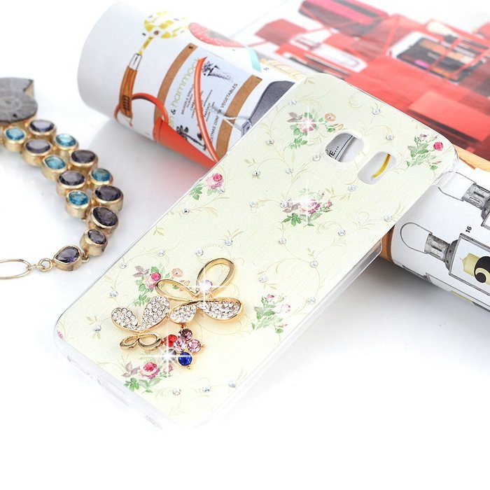 YOKIRIN Galaxy S6 Edge Case, 3D Handmade Luxury Crystal Rhinestone with TWO Cute Hairy Ice... N7