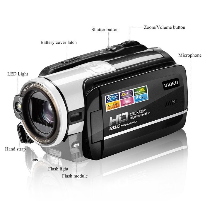 MARVUE Camcorder HD 720p 3 Inch Touch Screen Recorder Portable Digital Video Camera 16MP (HDVM32) N9