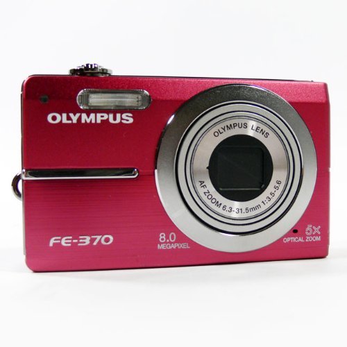 Olympus FE-370 Digital Camera 8MP 5x Opt Zoom 2.7" LCD Red 222510