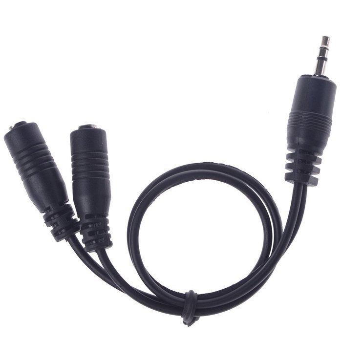 3.5mm Audio Converter Adapter Earphone Splitter 1 Port To 2 Ports Black N4