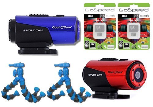 iON Cool-iCam S3000B (Blue) + iON Cool-iCam S3000 (Red) Waterproof Action Camcorder with 720p HD Video (Two Cameras...