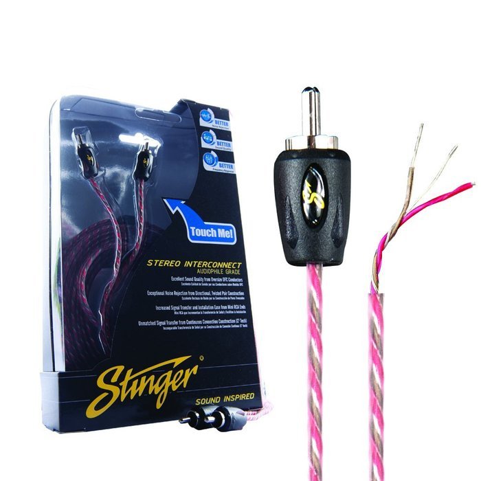 Stinger SI421.5 1.5 -Foot of 2-Channel 4000 Series RCA Interconnect Cable