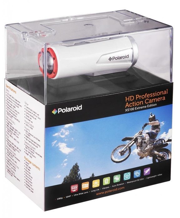 Polaroid XS100 Extreme Edition HD 1080p 16MP Waterproof Sports Action Video Camera With Full Mounting Kit Included N5