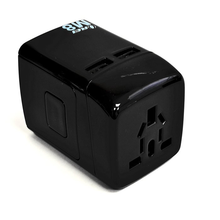 OREI 3 in 1 Continental Europe Travel Adapter Plug with USB and Surge Protection - Type C - Turkey, Italy & More N18