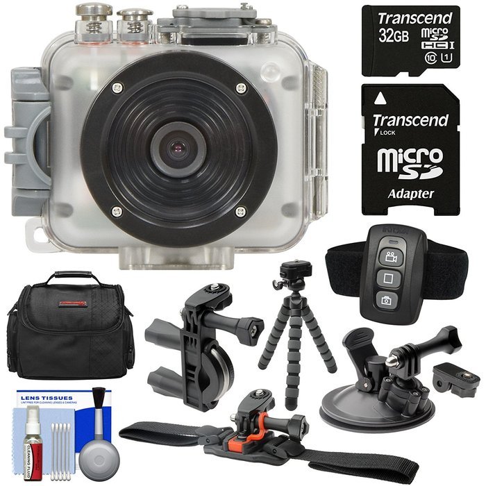 Intova Connex 1080p HD Waterproof Video Action Camera Camcorder (200 ft/ 60m) with Remote + Handlebar Bike, Helmet...