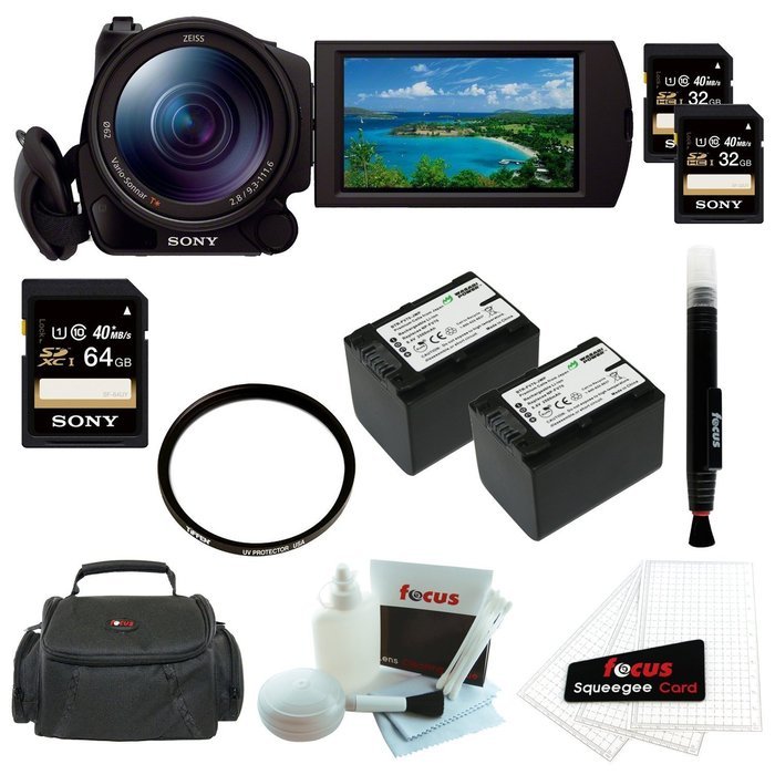 Sony HDRCX900/B HD Video Camera w/ 1" sensor + Sony 32GB SD Card (Two) + Sony 64GB SD Card + Tiffen 62mm UV Filter...