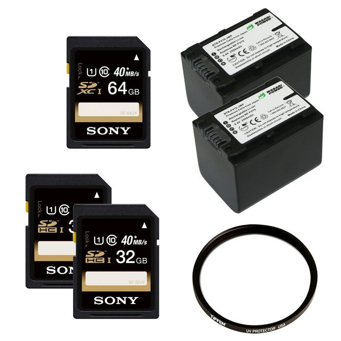Sony HDRCX900/B HD Video Camera w/ 1" sensor + Sony 32GB SD Card (Two) + Sony 64GB SD Card + Tiffen 62mm UV Filter... N2