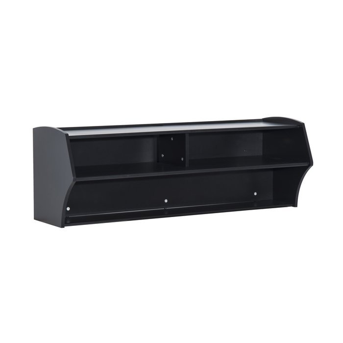 HomCom 49&rdquo; Wall Mounted Floating Media Console - Black N16