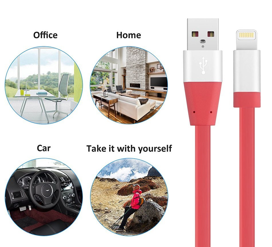 Unique Heavy Flat Charging Cable, Charger(TM)[2pcs 10ft]High Speed Data Transfer Cable For iPhone 6S 6S Plus iPhone... N10