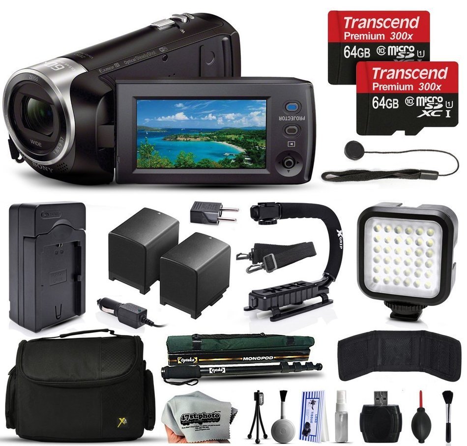 Sony HDR-PJ670 Full HD Handycam Camcorder Video Camera + 128GB Memory + Charger with Car/Euro Adapter + Action...