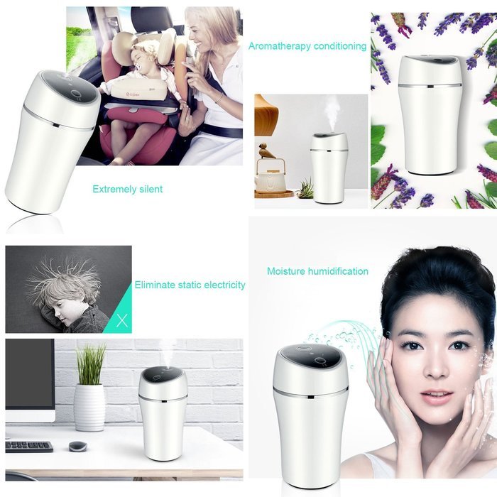 TopReturn Car Air Humidifier, Cool Mist Humidifier, 180ML USB Small Humidifier, Portable Humidifier for Car, Home... N38