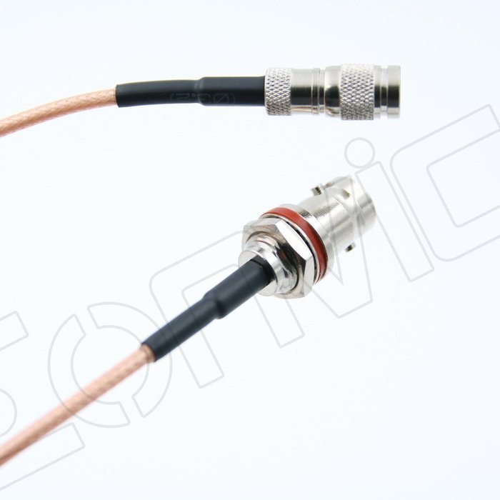 Eonvic BNC female bulkhead Oring to DIN 1.0/2.3 male Straight 75ohm RG179 Pigtail cable N3