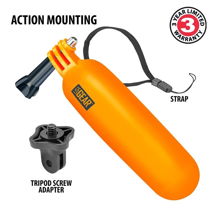 Action Cam Floating Hand Grip Mount with Wrist Strap , Universal Tripod Adapter and 180-Degree Articulation by... N2