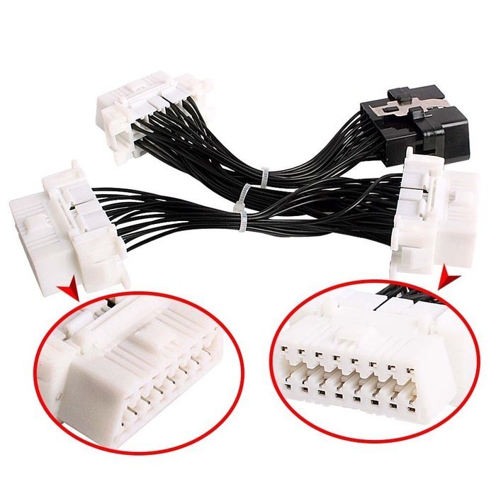 OBDSpace OBD2 16Pin OBD2 Splitter Extension Cable Male to Dual Female Y Cable, J1962M to 2-J1962F N3